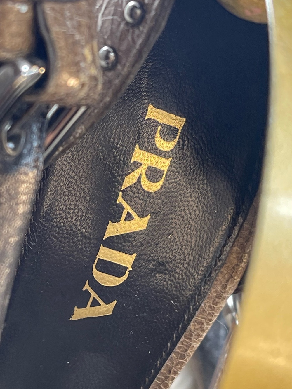 Prada  Studded Platform Peep-Toe Heels - Picture 4 of 15